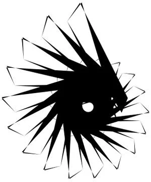 Geometric circular spiral. Abstract angular, edgy shape in rotating fashion イラスト素材