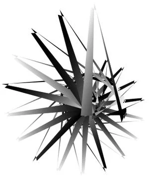 Geometric circular spiral. Abstract angular, edgy shape in rotating fashion イラスト素材