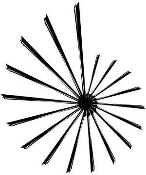 Geometric circular spiral. Abstract angular, edgy shape in rotating fashion Stockillustratie