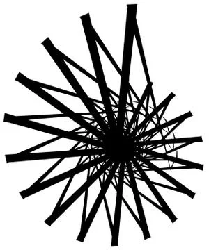 Geometric circular spiral. Abstract angular, edgy shape in rotating fashion イラスト素材