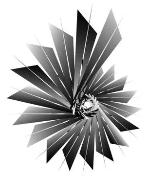 Geometric circular spiral. Abstract angular, edgy shape in rotating fashion イラスト素材