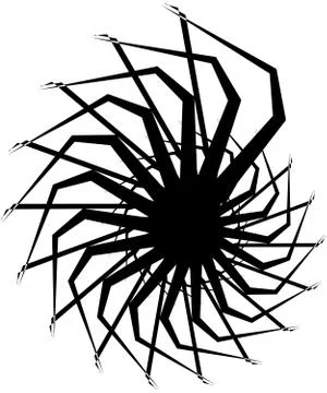 Geometric circular spiral. Abstract angular, edgy shape in rotating fashion Stockillustratie