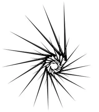 Geometric circular spiral. Abstract angular, edgy shape in rotating fashion Stock Illustration