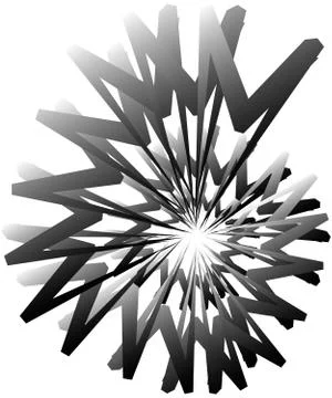 Geometric circular spiral. Abstract angular, edgy shape in rotating fashion イラスト素材