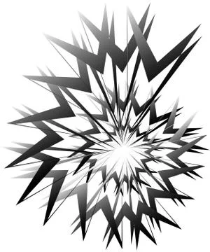 Geometric circular spiral. Abstract angular, edgy shape in rotating fashion イラスト素材