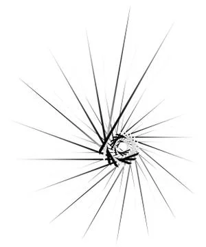 Geometric circular spiral. Abstract angular, edgy shape in rotating fashion イラスト素材