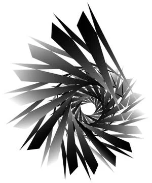 Geometric circular spiral. Abstract angular, edgy shape in rotating fashion Иллюстрация