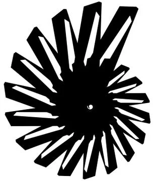 Geometric circular spiral. Abstract angular, edgy shape in rotating fashion Stockillustratie