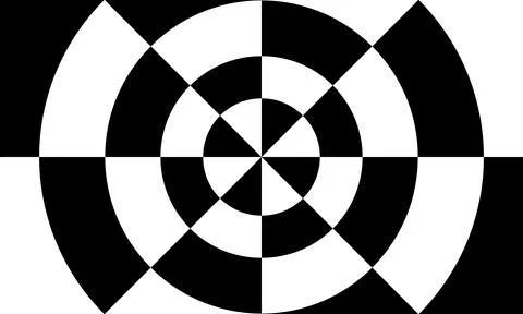 Geometric circular two-color background Stock Illustration