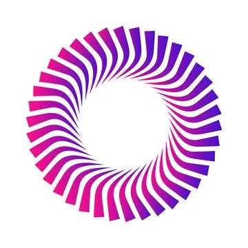 Geometric circular vector element. Spiral, swirl, or twirl motion lines. Illustrazione stock