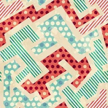 Geometric cloth seamless pattern with grunge effect Illustrazione stock