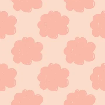 Geometric cloud sky seamless pattern. Simple cloudy texture background. Stock Illustration