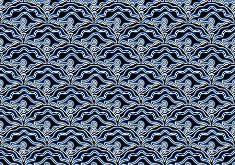 Geometric clouds batik textile pattern Illustrazione stock