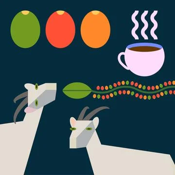 Geometric Coffee Ornament Stock Illustration