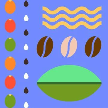 Geometric Coffee Ornament Stock Illustration