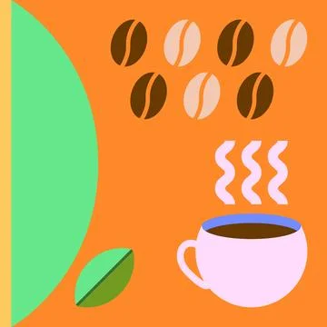 Geometric Coffee Ornament Stock Illustration