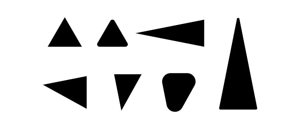 Geometric collection of 8 unique triangle shapes for creative abstract desi.. Stock Illustration