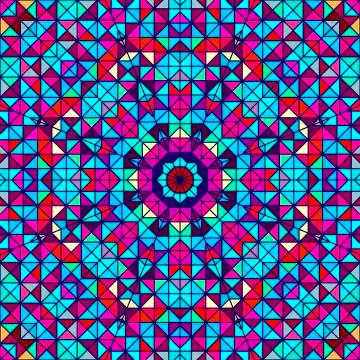 Geometric color abstract retro pattern. stained-glass window Stock Illustration