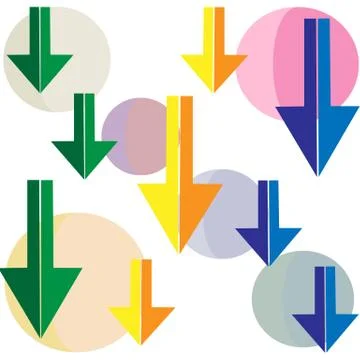 Geometric color pattern background with circle arrow Stock Illustration