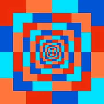 Geometric color pattern. Optical removal effect. Bright limited palette Stock Illustration