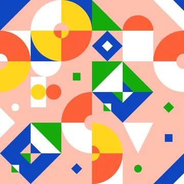 Geometric, color, seamless pattern Stock Illustration