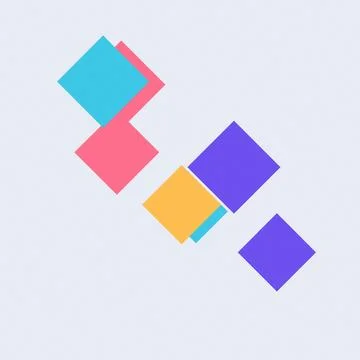 Geometric colored squares abstract composition modern flat design Stock Illustration