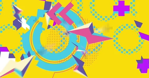 Geometric colorful elements background animation, backdrop Stock Footage 241703811