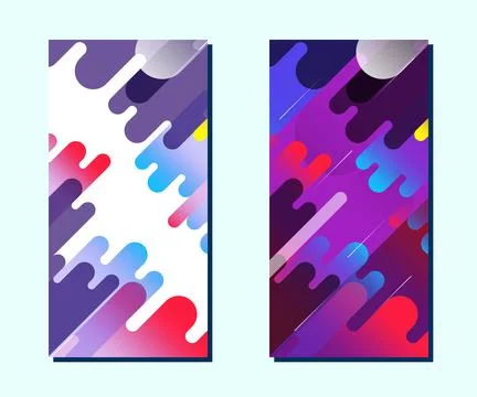 Geometric Colorful Gradient Shape and Irregular Rounded Background Illustrazione stock