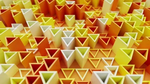 Geometric colorful orange bright triangular background with triangle shapes Stock Footage 166993643