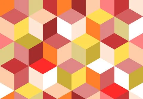 Geometric colorful seamless cube pattern background Illustrazione stock