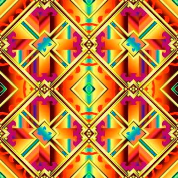 Geometric colorful seamless pattern. Gradient abstract vector background. Mod Stock Illustration