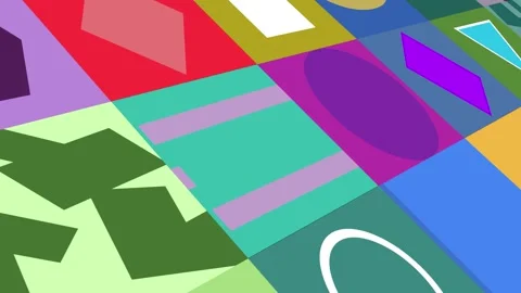 Geometric colorful shapes motion 3d background loop Stock Footage 332292002