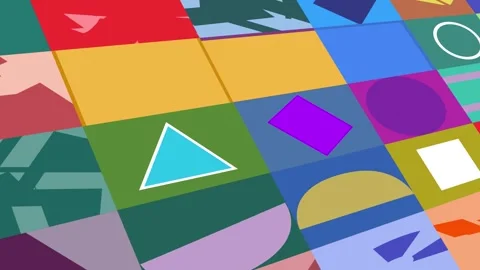 Geometric colorful shapes motion 3d background loop Stock-Footage 332292016