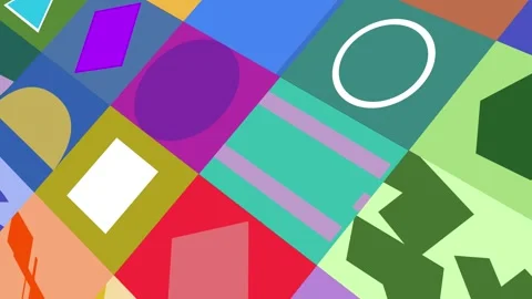 Geometric colorful shapes motion 3d background loop Stock-Footage 332292018
