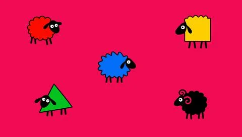 Geometric Colorful Sheep Stock Illustration