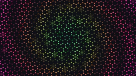 Geometric colorful triangle pattern on black Stock Footage 338426046