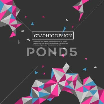 Geometric Colorful Triangles Design For Poster Template