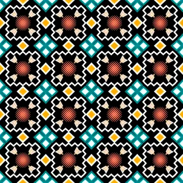 Geometric colorful vector seamless pattern. Ethnic ornamental background. Tri Stock Illustration