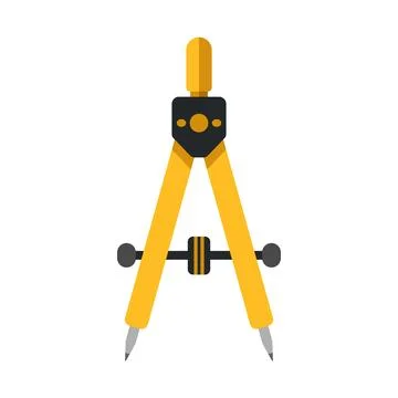Geometric compass icon in flat colorful style. Drafting tool vector illustr.. イラスト素材
