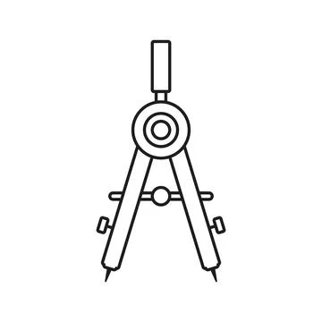 Geometric compass icon in flat style. Drafting tool vector illustration on .. イラスト素材