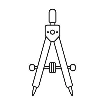 Geometric compass icon in flat style. Drafting tool vector illustration on .. イラスト素材