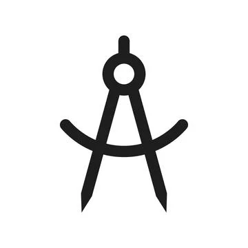 Geometric compass icon in flat style. Drafting tool vector illustration on .. イラスト素材