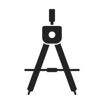Geometric compass icon in flat style. Drafting tool vector illustration on .. イラスト素材