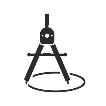 Geometric compass icon in flat style. Drafting tool vector illustration on .. イラスト素材