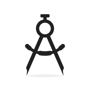 Geometric compass icon in flat style. Drafting tool vector illustration on .. イラスト素材
