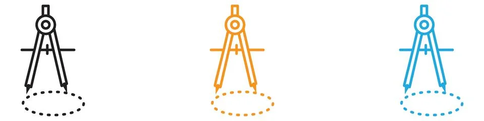 Geometric compass icon vector logo set collection for web app ui Stock Illustration