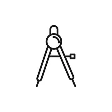 Geometric compass logo sign vector outline Stock Illustration