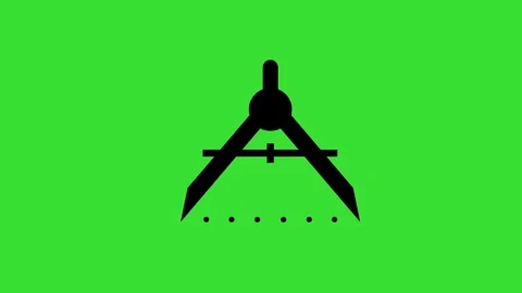 Geometric Compass Navigation Symbol Animation Chroma Background 4K Stock Footage 337406017