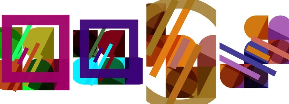 Geometric composition abstract background poster set for wallpaper, business Stock Illustration