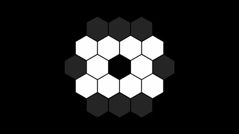 Geometric composition of blinking hexagons for abstract background Vidéo 284462650